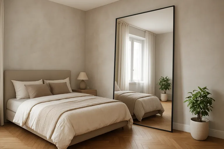 Een spiegel op maat voor een stijlvolle en ruimtelijke slaapkamer
